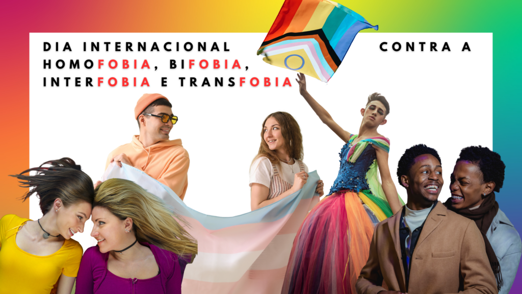 titulo: marchas queer já em maio; imagem com várias pessoas celebrando o orgulho lgbtqi.